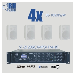 Nagłośnienie naścienne RH SOUND ST-2120BC/MP3+FM+BT + 4x BS-1050TS/W